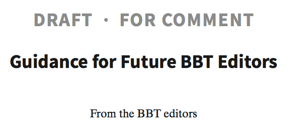BBT Editorial Policy for Future&nbsp;Editors