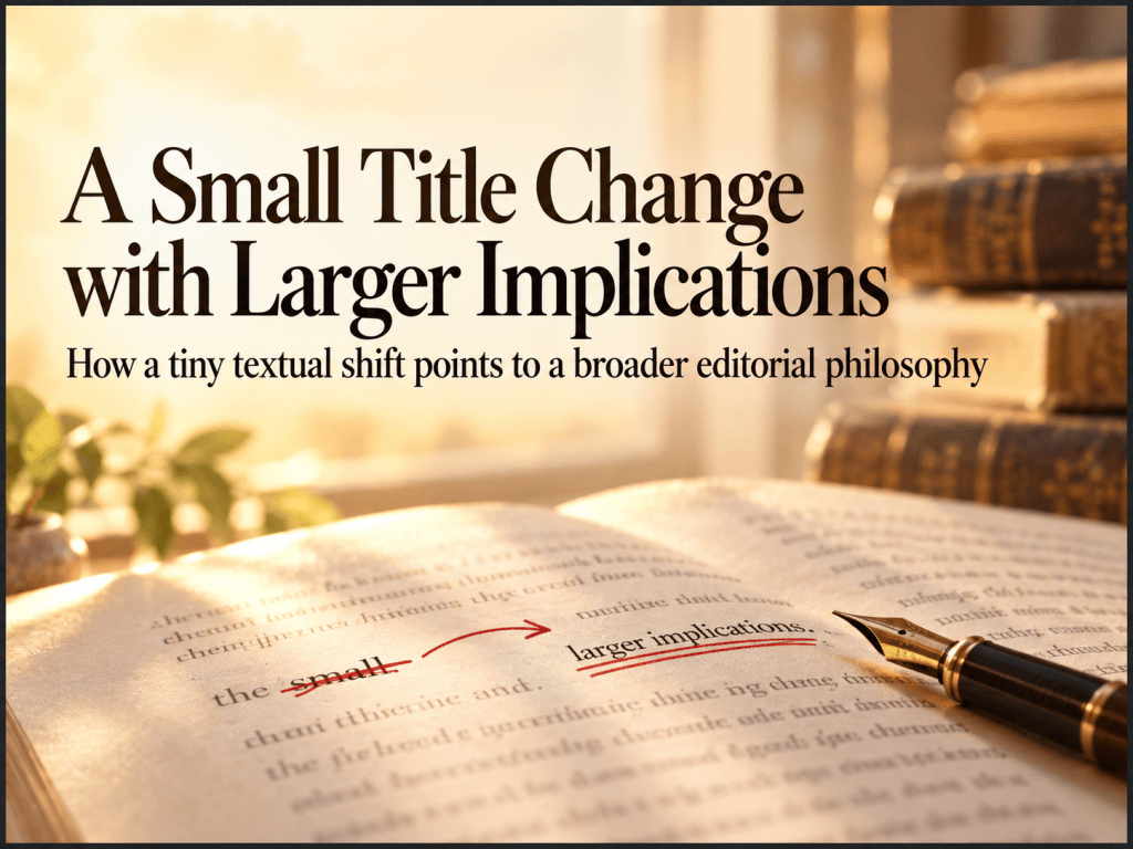 A Small Title Change with Larger&nbsp;Implications