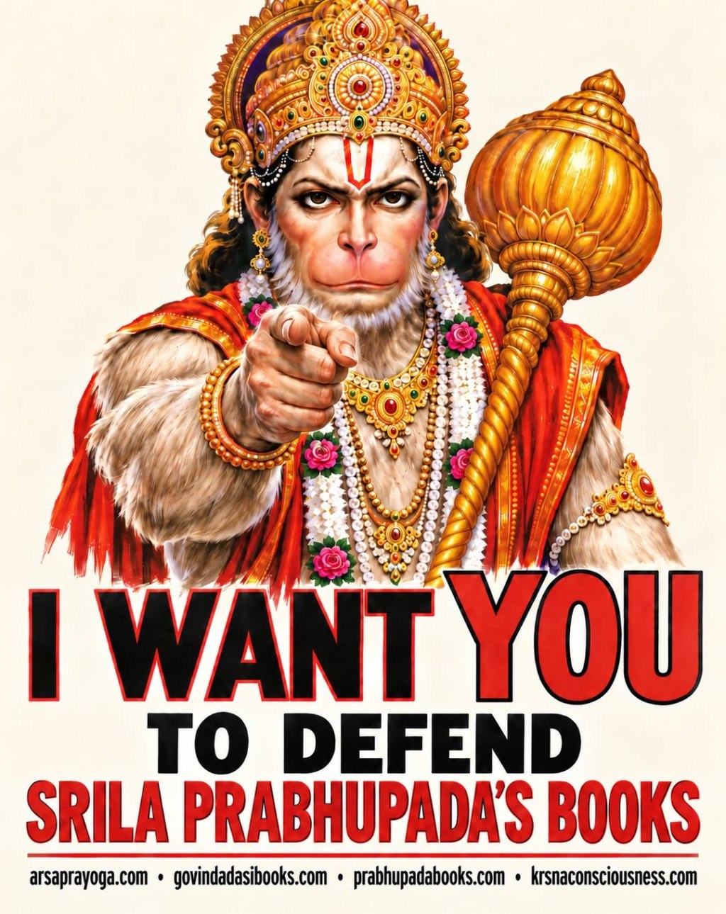 Hanuman defending Srila Prabhupada's books