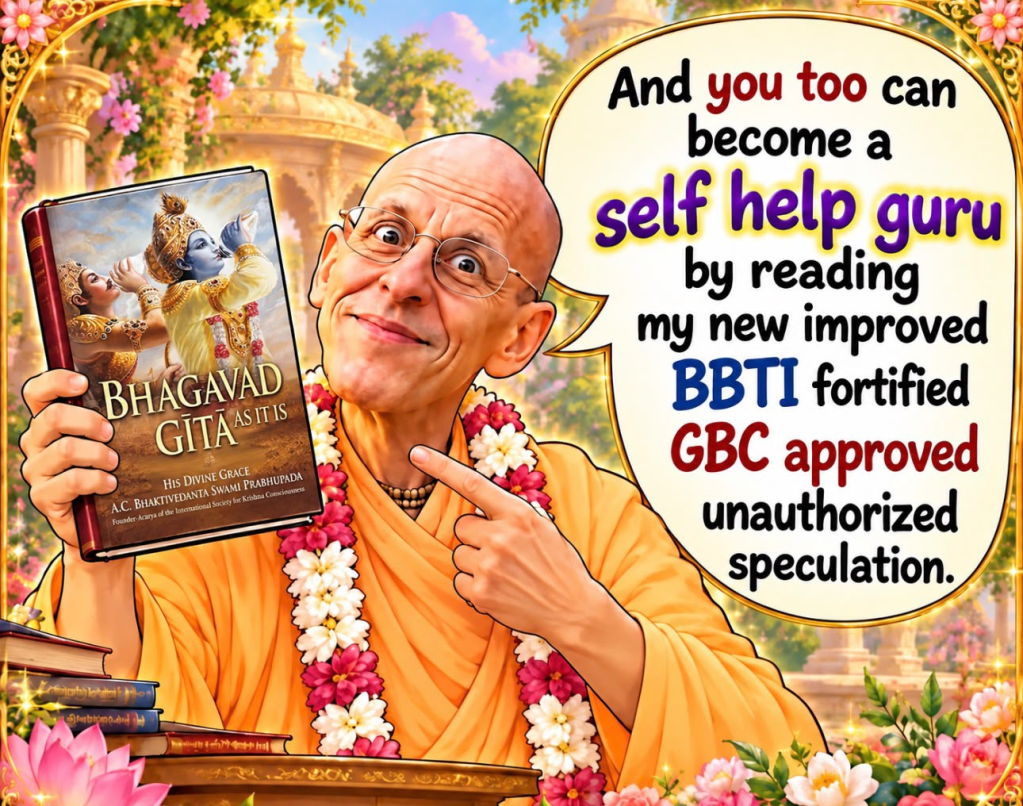Meme about changes to Srila Prabhupada's books